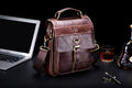 Men Genuine Leather Shoulder Bag Travel Messenger Bags Handbag Briefcase Coffee
