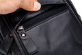 Men Genuine Leather Sling Bag Casual Crossbody Chest Daypack Black