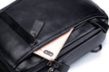Men Genuine Leather Sling Bag Casual Crossbody Chest Daypack Black