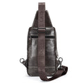 Men's Genuine Leather Sling Bag Chest Crossbody Shoulder Hiking Bags Coffee