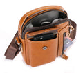 Men Genuine Leather Sling Bag Small Shoulder Crossbody Messenger Handbag Brown