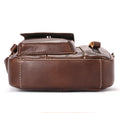 Men Genuine Leather Sling Bag Small Shoulder Crossbody Messenger Handbag Coffee