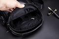 Men Genuine Leather Small Shoulder Crossbody Bag Fashion Casual Handbag Black