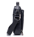 Men Genuine Leather Small Shoulder Crossbody Bag Fashion Casual Handbag Black