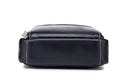 Men Genuine Leather Small Shoulder Crossbody Bag Fashion Casual Handbag Black