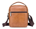 Men Genuine Leather Small Shoulder Crossbody Bag Fashion Casual Handbag Brown