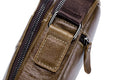 Men Genuine Leather Small Shoulder Crossbody Bag Fashion Casual Handbag Coffee