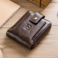 Men Genuine Leather Wallet Large Capacity ID Window Card Case Coffee