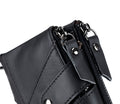 Men Genuine Leather Wallet RFID Blocking Bifold Wallet With Chain Black