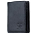 Men Large Capacity Genuine Leather Bifold Wallet Credit Card Holder Black