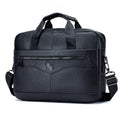Men Leather 14 Inch Computer Laptop Bag Business Briefcase Messenger Black
