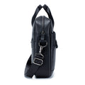 Men Leather 14 Inch Computer Laptop Bag Business Briefcase Messenger Black