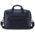 Men Leather 14 Inch Computer Laptop Bag Business Briefcase Messenger Black