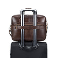 Men Leather 14 Inch Computer Laptop Bag Business Briefcase Messenger Brown