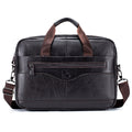 Men Leather 14 Inch Computer Laptop Bag Business Briefcase Messenger Coffee