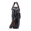 Men Leather 14 Inch Computer Laptop Bag Business Briefcase Messenger Coffee