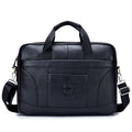 Men Leather 14 Inch Laptop Briefcase Bag Waterproof Messenger Bag Handbag Black