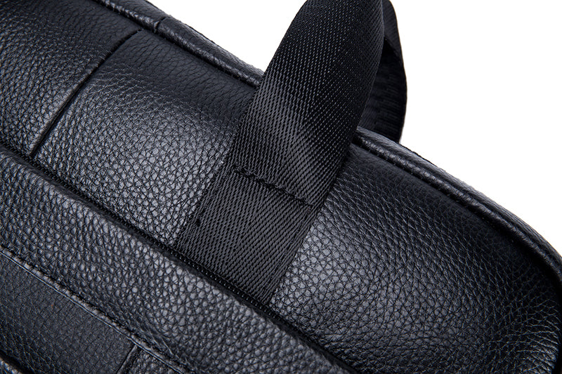 Men Leather 14 Inch Laptop Briefcase Bag Waterproof Messenger Bag Handbag Black