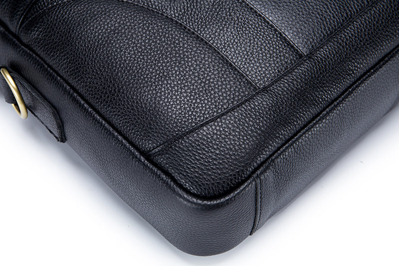 Men Leather 14 Inch Laptop Briefcase Bag Waterproof Messenger Bag Handbag Black