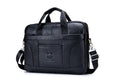 Men Leather 14 Inch Laptop Briefcase Bag Waterproof Messenger Bag Handbag Black