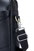 Men Leather 14 Inch Laptop Briefcase Bag Waterproof Messenger Bag Handbag Black