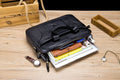 Men Leather 14 Inch Laptop Briefcase Bag Waterproof Messenger Bag Handbag Black