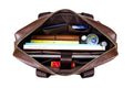 Men Leather 14 Inch Laptop Briefcase Bag Waterproof Messenger Bag Handbag Brown