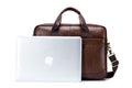 Men Leather 14 Inch Laptop Briefcase Bag Waterproof Messenger Bag Handbag Brown