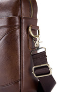 Men Leather 14 Inch Laptop Briefcase Bag Waterproof Messenger Bag Handbag Brown