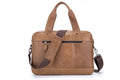 Men Leather Briefcase Bag Business Casual Multiple Compartments Laptop Bag Brown