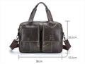 Men Leather Briefcase Bag Business Casual Multiple Compartments Laptop Bag Grey