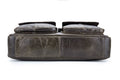 Men Leather Briefcase Bag Business Casual Multiple Compartments Laptop Bag Grey