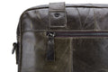 Men Leather Briefcase Bag Business Casual Multiple Compartments Laptop Bag Grey