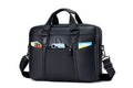 Men Leather Briefcase Large Capacity Business Laptop Messenger Bag Handbag Black
