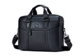Men Leather Briefcase Large Capacity Business Laptop Messenger Bag Handbag Black
