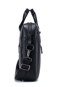 Men Leather Briefcase Large Capacity Business Laptop Messenger Bag Handbag Black