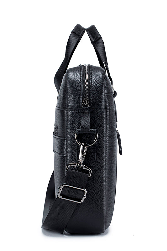 Men Leather Briefcase Large Capacity Business Laptop Messenger Bag Handbag Black