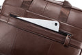 Men Leather Briefcase Large Capacity Business Laptop Messenger Bag Handbag Brown