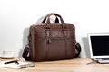 Men Leather Briefcase Large Capacity Business Laptop Messenger Bag Handbag Brown