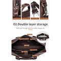 Men Leather Briefcase Large Capacity Business Laptop Messenger Bag Handbag Brown