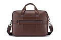Men Leather Briefcase Large Capacity Business Laptop Messenger Bag Handbag Brown
