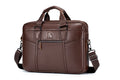 Men Leather Briefcase Large Capacity Business Laptop Messenger Bag Handbag Brown