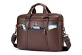 Men Leather Briefcase Large Capacity Business Laptop Messenger Bag Handbag Brown