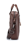 Men Leather Briefcase Large Capacity Business Laptop Messenger Bag Handbag Brown