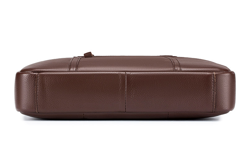 Men Leather Briefcase Large Capacity Business Laptop Messenger Bag Handbag Brown