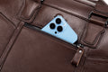 Men Leather Briefcase Large Capacity Business Laptop Messenger Bag Handbag Brown