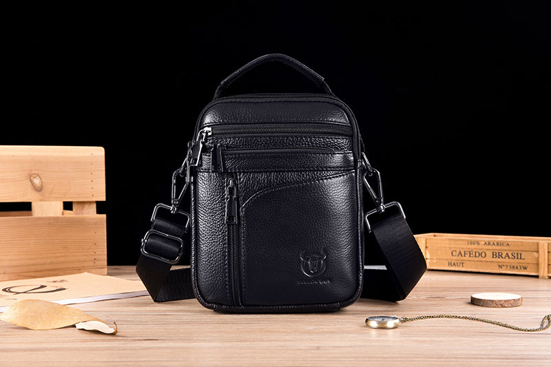 Men Leather Messenger Bag Shoulder Crossbody Small Vintage Handle Handbag