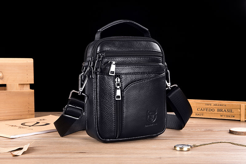 Men Leather Messenger Bag Shoulder Crossbody Small Vintage Handle Handbag
