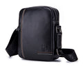 Men Leather Messenger Bag Work Business Casual Small Shoulder Bag Black