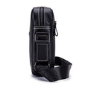 Men Leather Messenger Bag Work Business Casual Small Shoulder Bag Black